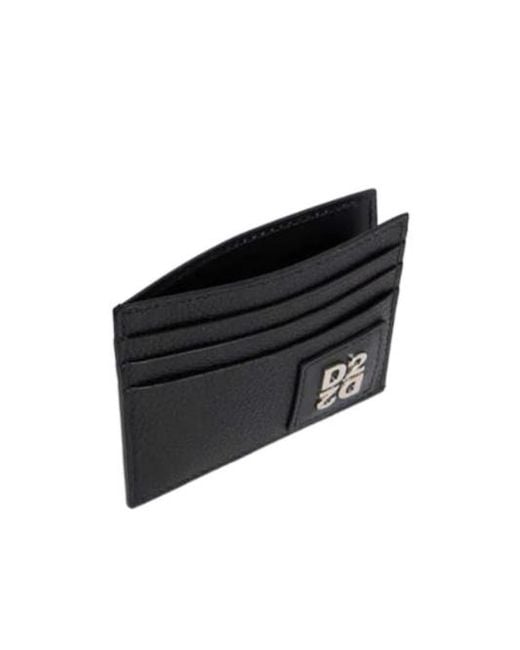 DSquared² Black D2 Upside Down Credit Card Holder for men