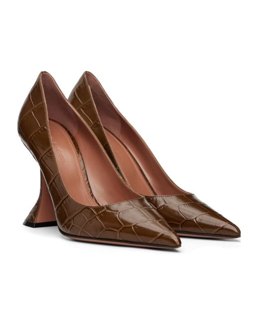 AMINA MUADDI Brown Ami Pump 95 Pointed-Toe High Heels