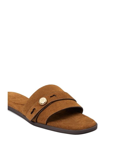 Tory Burch Brown Logo Slippers