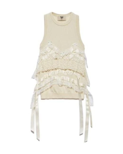 Aniye By White Angie Lace Trim Sleeveless Top