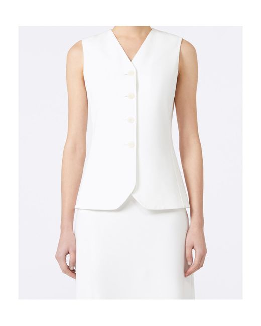 Max Mara White Compact Jersey Gilet