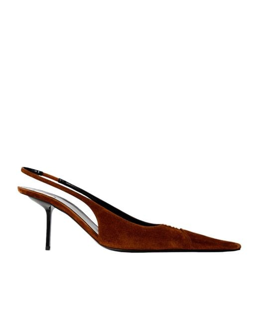 Saint Laurent Brown Solid Color High Heels