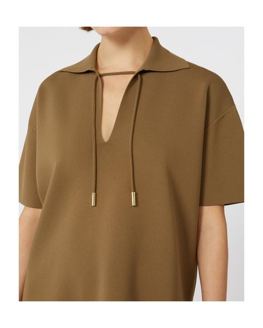 Max Mara Brown Poltava Short-Sleeved Drawstring Jumper