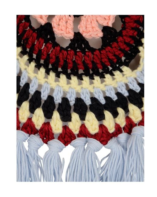 LaDoubleJ Multicolor La Doublej Crochet Tasselled Top