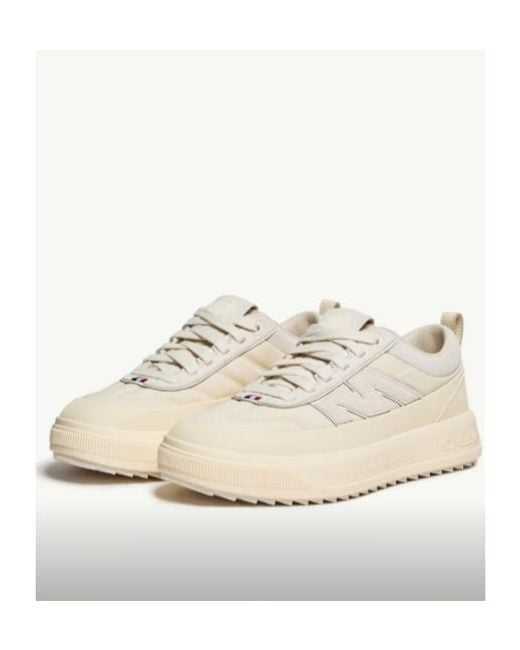 Moncler White Round-Toe Lace-Up Sneakers