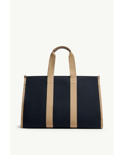 Moncler Blue Logo Canvas Tote Bag for men