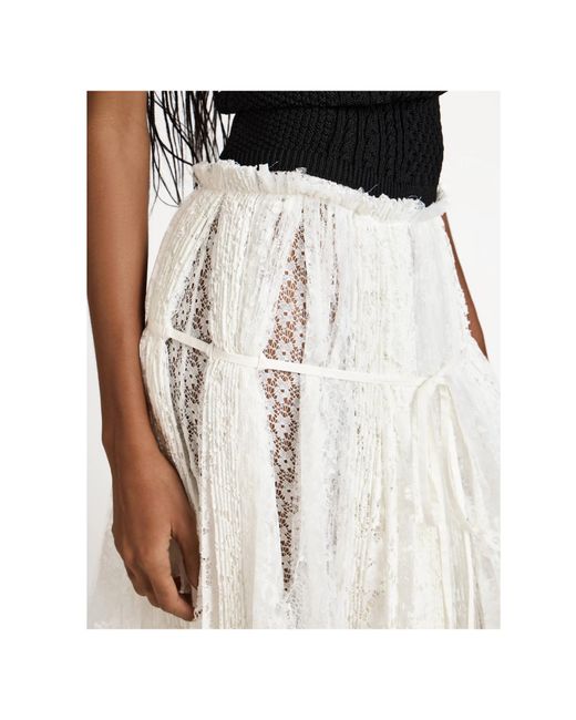 J.W. Anderson White Jw Anderson Mixed Lace Longline Skirt