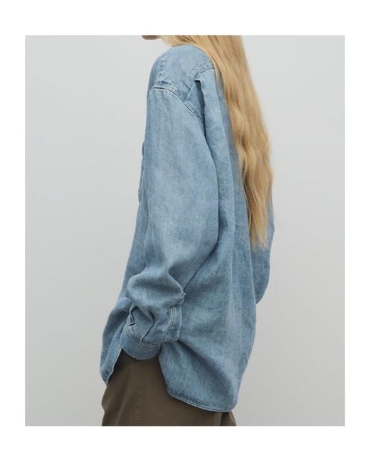 The Row Blue Nesson Button-Up Denim Shirt