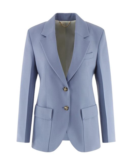 Victoria Beckham Blue Patch Pocket Jacket