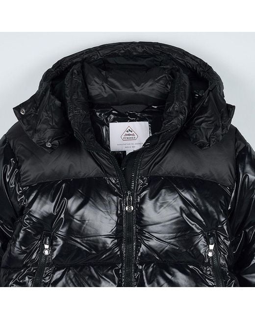 Pyrenex Black Shiny Hooded Puffer Jacket for men