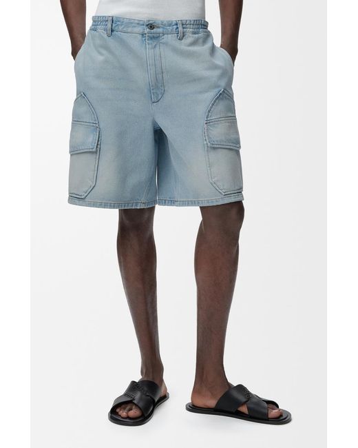 Loewe Blue X Paulas Ibiza Denim Cargo Shorts for men