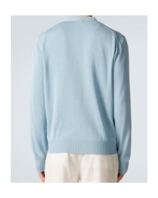Kiton Blue Cotton Cardigan for men
