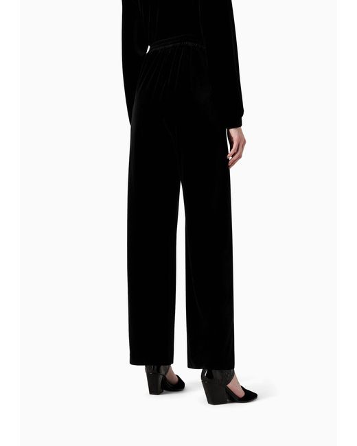 Emporio Armani Black Logo Lace Casual Pants