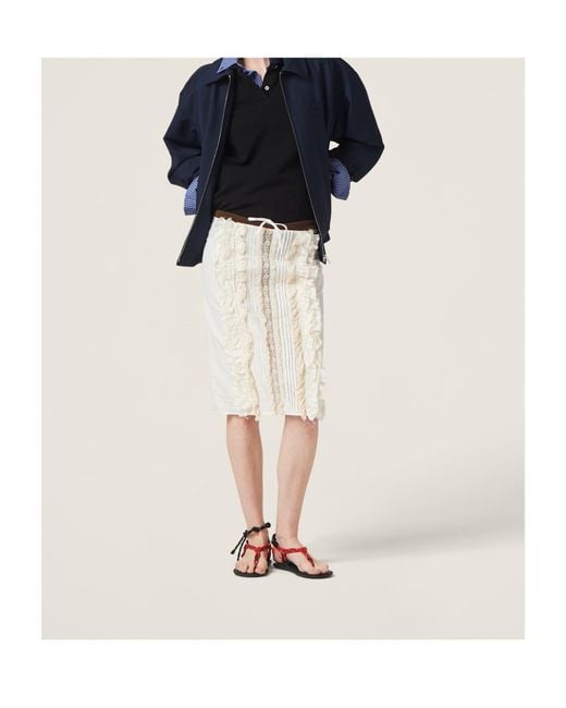 Miu Miu Blue Logo-Detailed Zipped Jacket