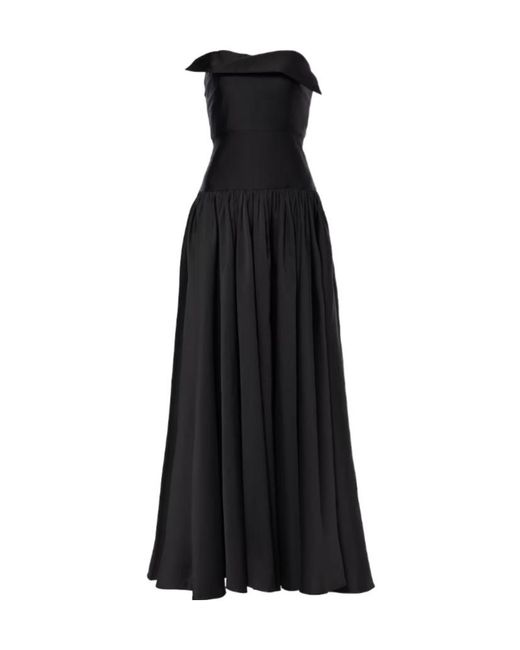 Roland Mouret Black Strapless Silk-Blend Taffeta Gown