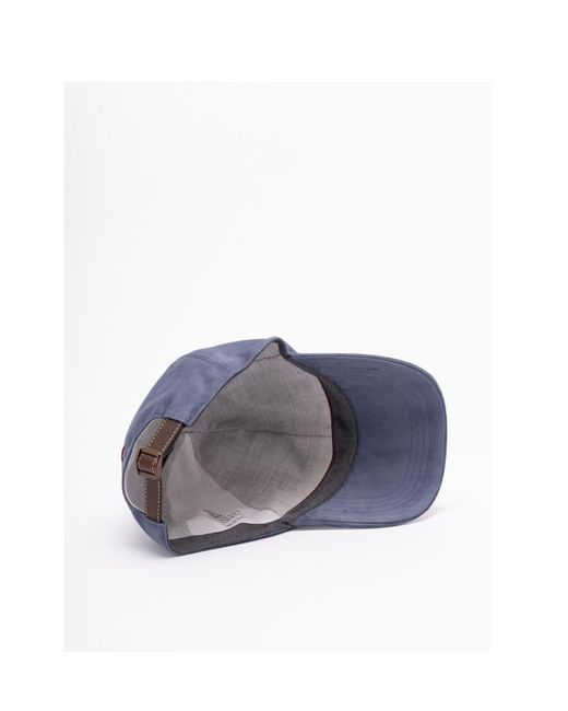 Brunello Cucinelli Blue Patterned Sun Hat for men