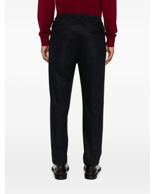 Eleventy Black Pleated Casual Trousers for men