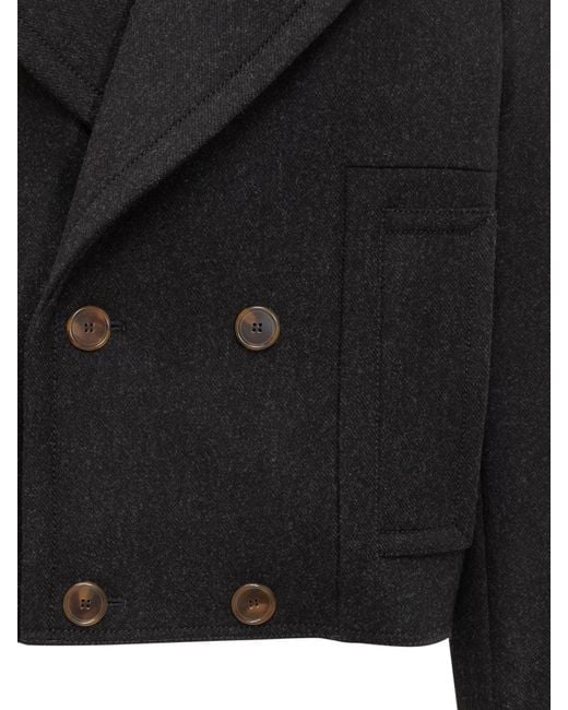 Lanvin Black Double-Breasted Coat for men