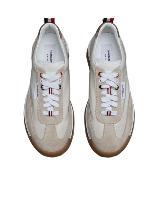 Thom Browne Gray Tech Runner Lace-Up Sneakers for men