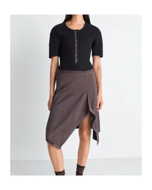 Lemaire Black Henley Ribbed Knitted Top