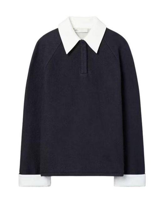 Tory Burch Blue Rugby Polo Top