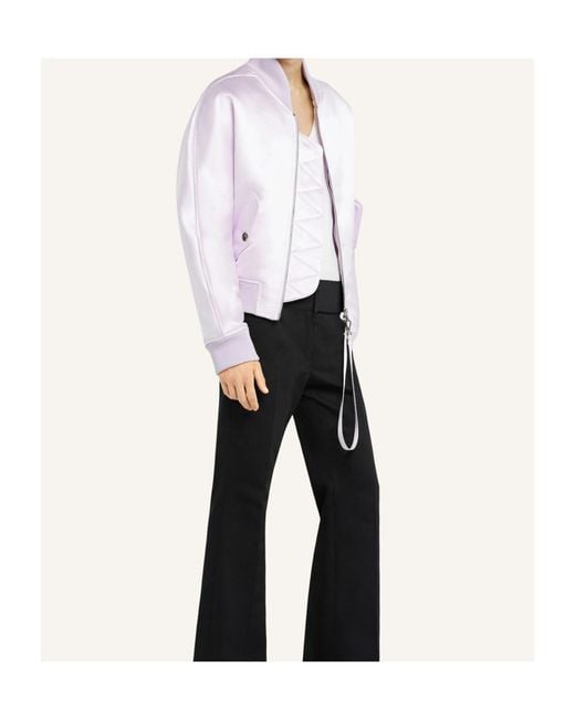 Courreges Purple Satin Bomber Jacket for men