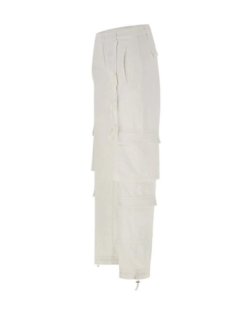 Dondup White Drawstring Casual Pants