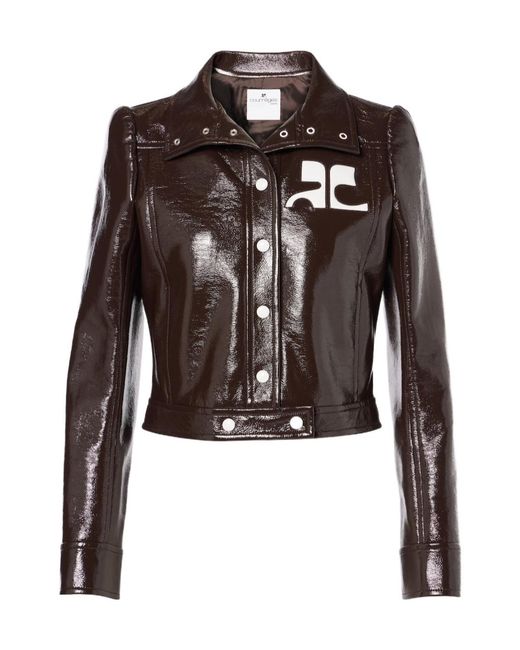 Courreges Brown Reedition Vinyl Jacket