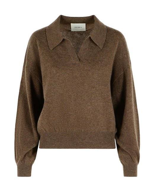 Lisa Yang Green Katriel Collared Knitted Sweater