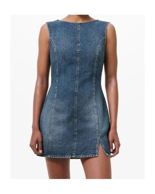 Our Legacy Blue Faded-Effect Sleeveless Mini Dress