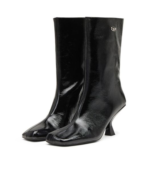 DIESEL Black 75Mm D-Amber Square-Toe Sculptural-Heel Boots