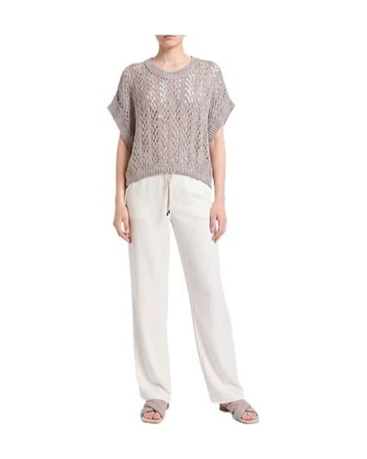 Brunello Cucinelli Gray Solidcolor Sleeveless Knit Top