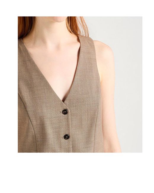MAX&Co. Natural Single-Breasted Vest