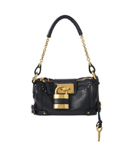 Chloé Black Chloé Paddington Padlock Detailed Small Shoulder Bag