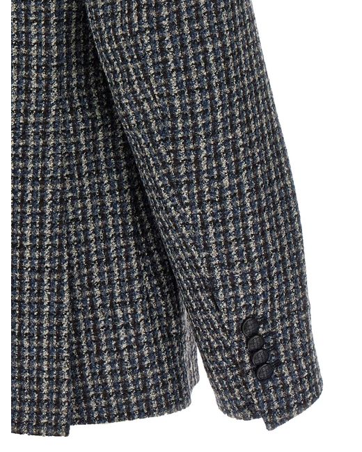 Tagliatore Gray Single-Breasted Tweed Blazer for men