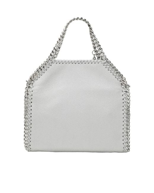 Stella McCartney Gray Logo Charm Chain Shoulder Bag