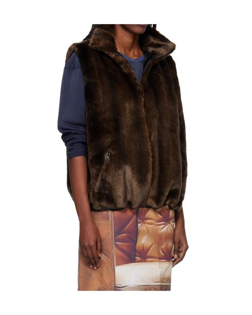 Conner Ives Brown Artificial Fur Vest
