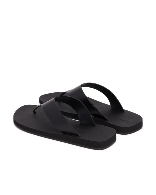 The Row Black Dune Classic Ginza Slip-On Slides
