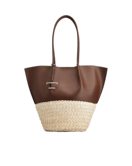 Tod's Brown Medium Bux Top Handle Bag