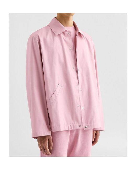 Jil Sander Pink Button Logo Shirt Jacket for men