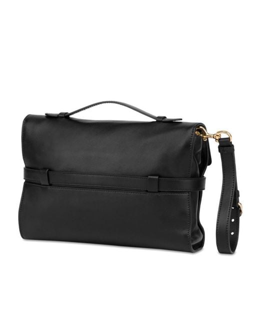 Moschino Black Logo Embossed Shoulder Bag