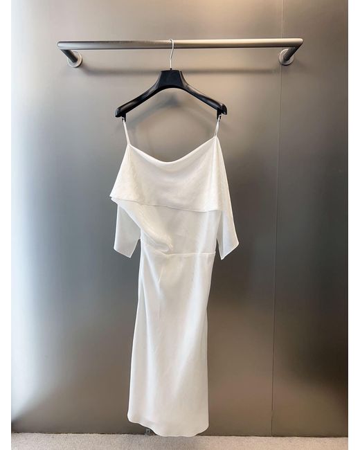 MM6 by Maison Margiela Gray Folded Jacquard Slip Dress