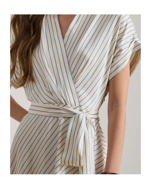 Ralph Lauren Natural Lauren Striped Wrap Dresses