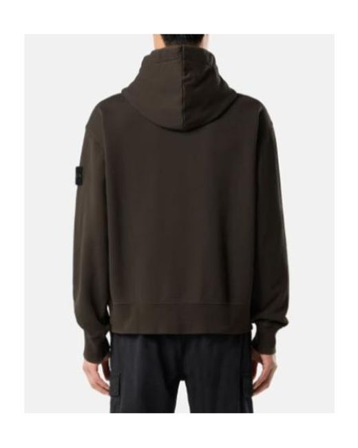 Stone Island Gray Oversized-Fit Zip-Up Hooded Sweatshirt Witth Pockets for men