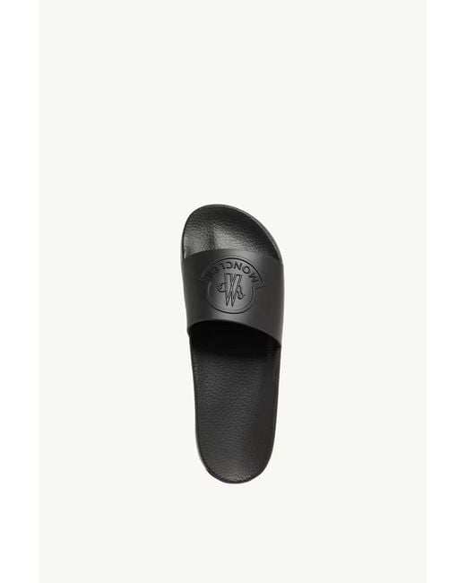 Moncler Black Basile Logo Detailed Slides for men