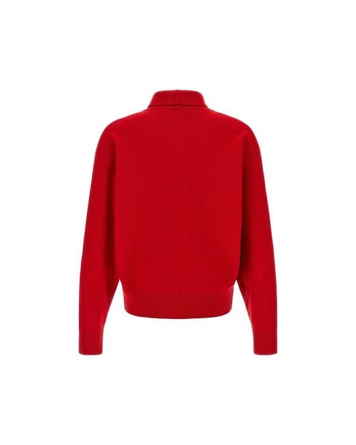 Jacquemus Red Button-Up Knit Cardigan for men