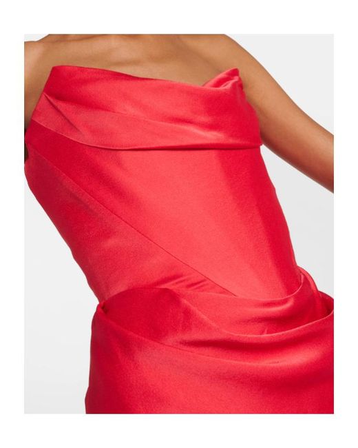 Vivienne Westwood Red Off-Shoulder Satin Gown