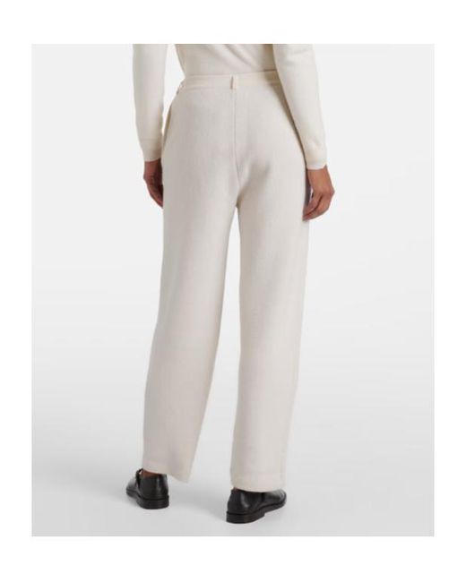 Lisa Yang White Sonya Cashmere Straight Pants