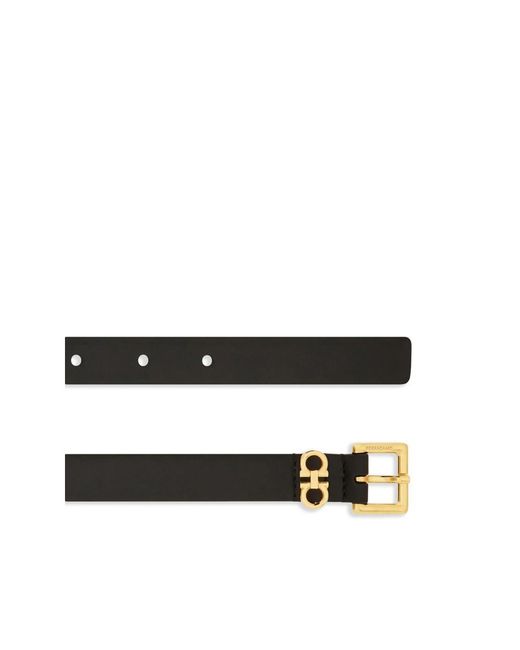 Ferragamo White Ferragamo Double Gancini Belt