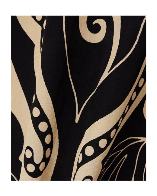 Johanna Ortiz White Printed Silk-Crepe Midi Dress